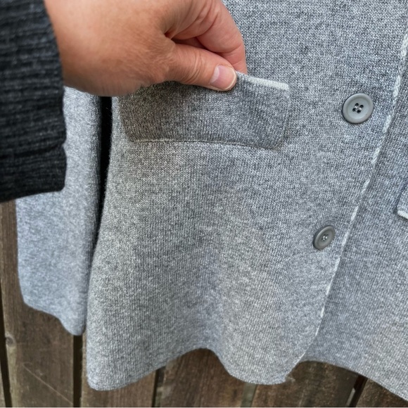 Nathalie Seaver Gray Cashmere Blend Button Down Sweater Blazer Cardigan Sz S(1) - Picture 9 of 13